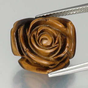 12.07캐럿 천연 골드 브라운 Tiger's Eye, 멋진 모양, 16.3×15.2 mm, 불투명체