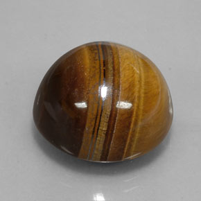 35.03캐럿 천연 미디엄 브라운 Tiger's Eye, 라운드 컷, 20.04 mm, 불투명체
