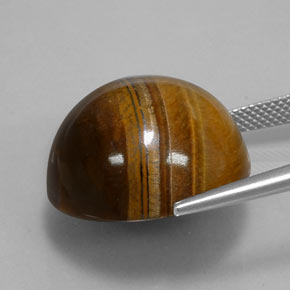 35.03캐럿 천연 미디엄 브라운 Tiger's Eye, 라운드 컷, 20.04 mm, 불투명체