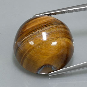 36.26캐럿 천연 골드 브라운 Tiger's Eye, 라운드 컷, 20.16 mm, 불투명체