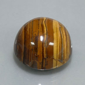 38.37캐럿 천연 골드 브라운 Tiger's Eye, 라운드 컷, 20.07 mm, 불투명체