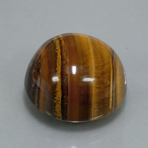 37.12캐럿 천연 골드 브라운 Tiger's Eye, 라운드 컷, 20.19 mm, 불투명체
