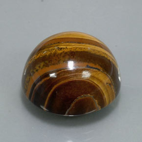 37.72캐럿 천연 골드 브라운 Tiger's Eye, 라운드 컷, 20.21 mm, 불투명체