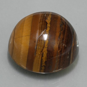 36.89캐럿 천연 골드 브라운 Tiger's Eye, 라운드 컷, 20.18 mm, 불투명체
