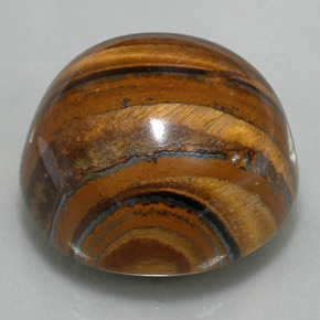 39.11캐럿 천연 골드 브라운 Tiger's Eye, 라운드 컷, 20.28 mm, 불투명체