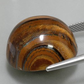 39.11캐럿 천연 골드 브라운 Tiger's Eye, 라운드 컷, 20.28 mm, 불투명체