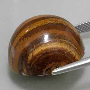 35.88캐럿 천연 골드 브라운 Tiger's Eye, 라운드 컷, 20.17 mm, 불투명체