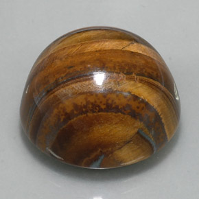 36.56캐럿 천연 골드 브라운 Tiger's Eye, 라운드 컷, 20.26 mm, 불투명체