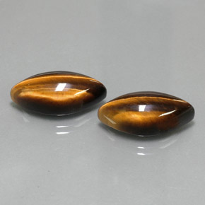 캐럿 천연 골드 브라운 Tiger's Eye 보석, 마퀴즈, 21.1×10.3 mm, 불투명체