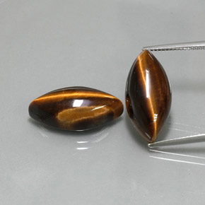 캐럿 천연 골드 브라운 Tiger's Eye 보석, 마퀴즈, 20.7×10 mm, 불투명체