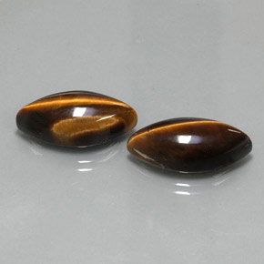 캐럿 천연 골드 브라운 Tiger's Eye 보석, 마퀴즈, 20.7×10 mm, 불투명체