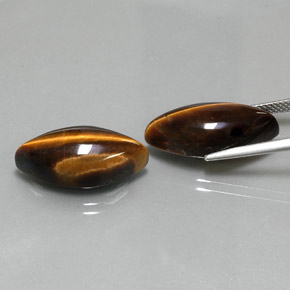 캐럿 천연 골드 브라운 Tiger's Eye 보석, 마퀴즈, 20.7×10 mm, 불투명체