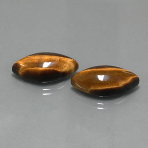 캐럿 천연 골드 브라운 Tiger's Eye 보석, 마퀴즈, 20.7×10.2 mm, 불투명체