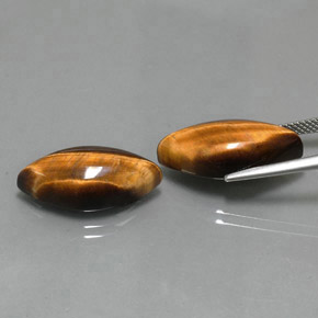 캐럿 천연 골드 브라운 Tiger's Eye 보석, 마퀴즈, 20.7×10.2 mm, 불투명체