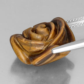 11.36캐럿 천연 골드 브라운 Tiger's Eye, 멋진 모양, 15.8×15.6 mm, 불투명체