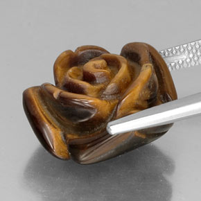 12.35캐럿 천연 골드 브라운 Tiger's Eye, 멋진 모양, 16×15.4 mm, 불투명체