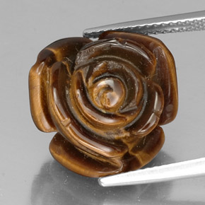 11.87캐럿 천연 골드 브라운 Tiger's Eye, 멋진 모양, 15.8×15.4 mm, 불투명체