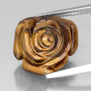 11.19캐럿 천연 골드 브라운 Tiger's Eye, 멋진 모양, 15.9×14.5 mm, 불투명체