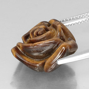 11.19캐럿 천연 골드 브라운 Tiger's Eye, 멋진 모양, 15.9×14.5 mm, 불투명체
