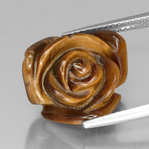 10.20캐럿 천연 골드 브라운 Tiger's Eye, 멋진 모양, 15.9×14.8 mm, 불투명체