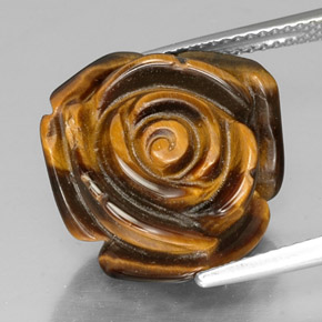 13.91캐럿 천연 골드 브라운 Tiger's Eye, 멋진 모양, 16.3×16.1 mm, 불투명체