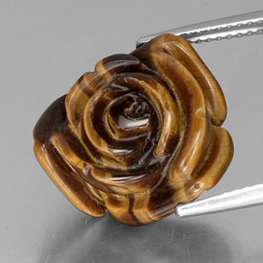 11.61캐럿 천연 골드 브라운 Tiger's Eye, 멋진 모양, 15.9×14.8 mm, 불투명체