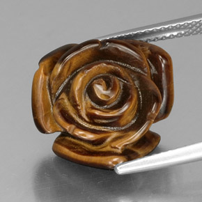 10.44캐럿 천연 골드 브라운 Tiger's Eye, 멋진 모양, 15.3×14.9 mm, 불투명체