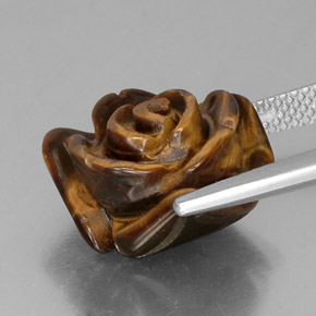 10.44캐럿 천연 골드 브라운 Tiger's Eye, 멋진 모양, 15.3×14.9 mm, 불투명체