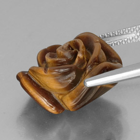 11.14캐럿 천연 골드 브라운 Tiger's Eye, 멋진 모양, 16×15.8 mm, 불투명체