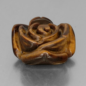 12.84캐럿 천연 골드 브라운 Tiger's Eye, 멋진 모양, 16.1×15.8 mm, 불투명체