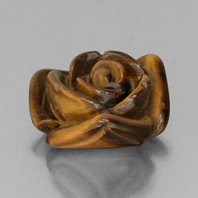 9.49캐럿 천연 골드 브라운 Tiger's Eye, 멋진 모양, 15.4×14.9 mm, 불투명체