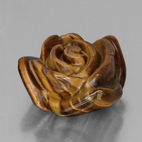 12.82캐럿 천연 골드 브라운 Tiger's Eye, 멋진 모양, 16.4×15.2 mm, 불투명체