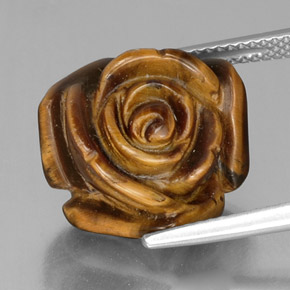 12.52캐럿 천연 골드 브라운 Tiger's Eye, 멋진 모양, 15.6×15 mm, 불투명체