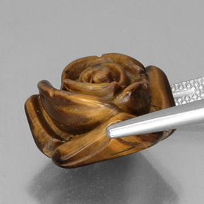 12.52캐럿 천연 골드 브라운 Tiger's Eye, 멋진 모양, 15.6×15 mm, 불투명체