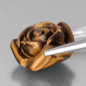 12.07캐럿 천연 골드 브라운 Tiger's Eye, 멋진 모양, 16×15.4 mm, 불투명체