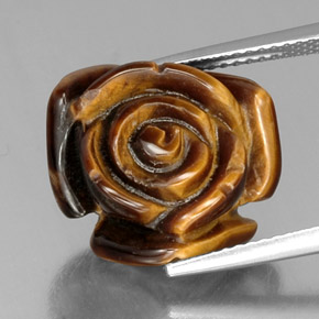 11.74캐럿 천연 골드 브라운 Tiger's Eye, 멋진 모양, 15.7×15 mm, 불투명체
