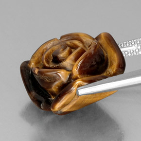 11.74캐럿 천연 골드 브라운 Tiger's Eye, 멋진 모양, 15.7×15 mm, 불투명체