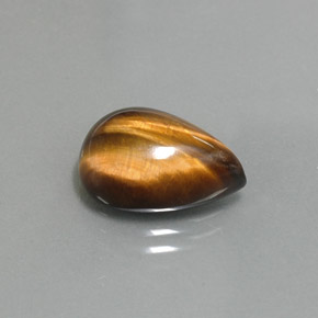 5.67캐럿 천연 골드 브라운 Tiger's Eye, 배 모양, 14.2×10.2 mm, 불투명체