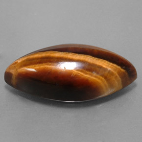 8.51캐럿 천연 골드 브라운 Tiger's Eye, 마퀴즈, 20.3×9.8 mm, 불투명체