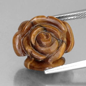 10.22캐럿 천연 골드 브라운 Tiger's Eye, 멋진 모양, 15.5×14.5 mm, 불투명체