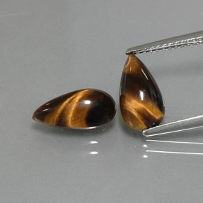 캐럿 천연 골드 브라운 호랑이의 눈 보석, 배 모양, 불투명체