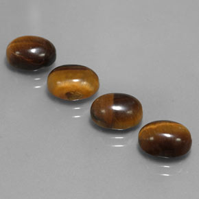 캐럿 천연 골드 브라운 Tiger's Eye 보석, 타원형 컷, 9×7 mm, 불투명체