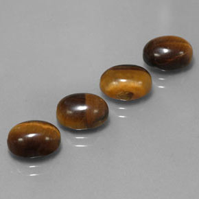 캐럿 천연 골드 브라운 Tiger's Eye 보석, 타원형 컷, 9×7 mm, 불투명체
