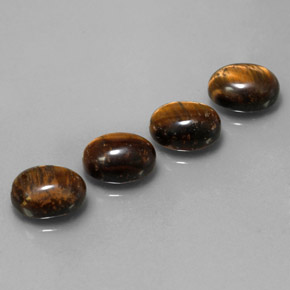 캐럿 천연 골드 브라운 Tiger's Eye 보석, 타원형 컷, 9×7 mm, 불투명체