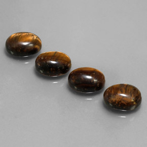 캐럿 천연 골드 브라운 Tiger's Eye 보석, 타원형 컷, 9×7 mm, 불투명체
