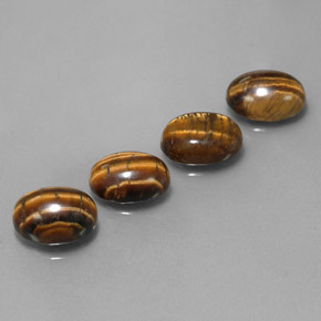 캐럿 천연 골드 브라운 호랑이의 눈 보석, 타원형 컷, 불투명체