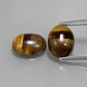 캐럿 천연 골드 브라운 Tiger's Eye 보석, 타원형 컷, 8.9×6.9 mm, 불투명체