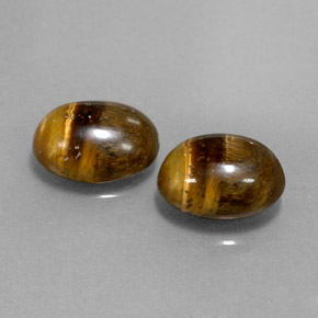 캐럿 천연 골드 브라운 Tiger's Eye 보석, 타원형 컷, 8.9×6.9 mm, 불투명체