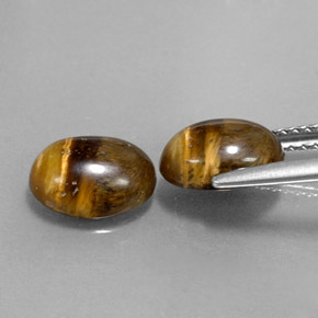 캐럿 천연 골드 브라운 Tiger's Eye 보석, 타원형 컷, 8.9×6.9 mm, 불투명체