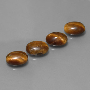 캐럿 천연 골드 브라운 호랑이의 눈 보석, 타원형 컷, 불투명체